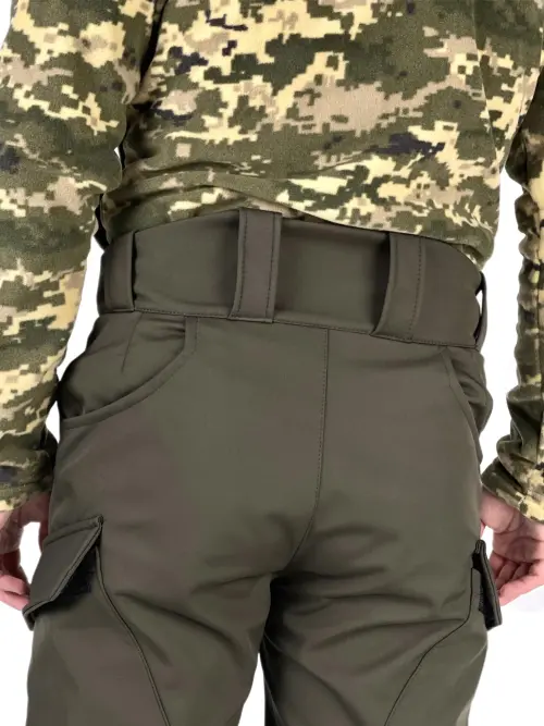 Штани чоловічі soft shell на флісі "Peak" хакі