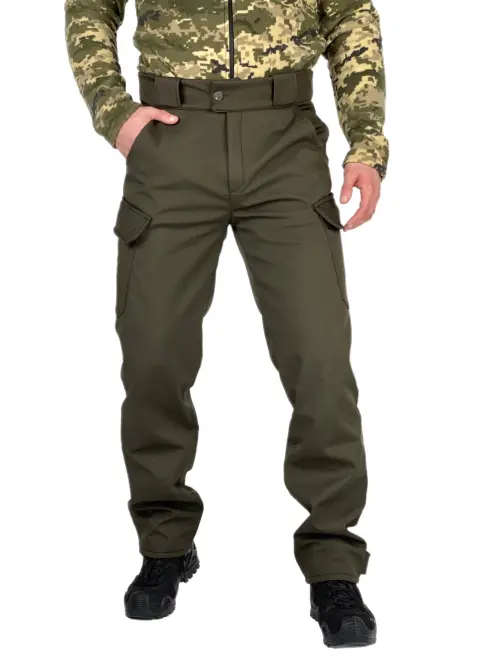 Штани чоловічі soft shell на флісі "Peak" хакі