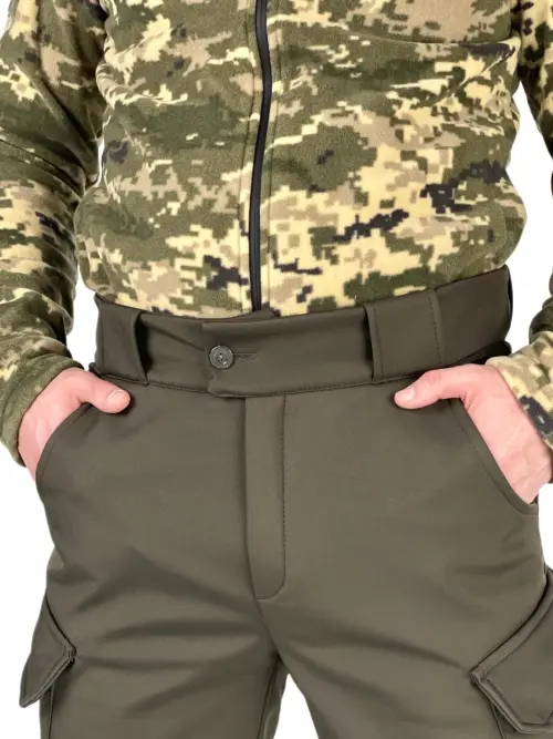 Штани чоловічі soft shell на флісі "Peak" хакі