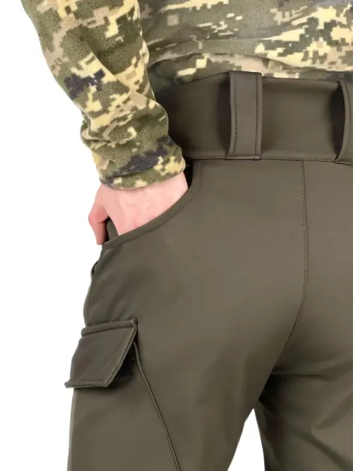 Штани чоловічі soft shell на флісі "Peak" хакі
