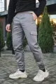 Штани чоловічі карго на флісі Intruder сірі з накладними кишенями - Photo 3
