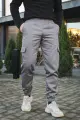Штани чоловічі карго на флісі Intruder сірі з накладними кишенями - Photo 1