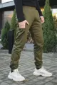 Штани чоловічі карго на флісі Intruder хакі з накладними кишенями - Photo 2