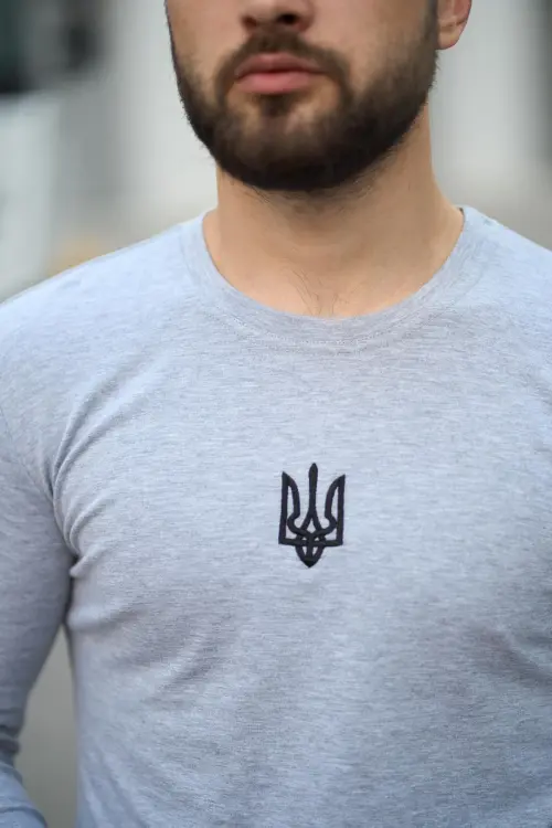Лонгслів чоловічий "Pulse" Intruder сірий з тризубом