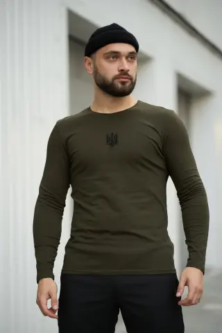 Лонгслів чоловічий "Pulse" Intruder хакі з тризубом
