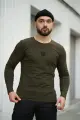 Лонгслів чоловічий "Pulse" Intruder хакі з тризубом - Фото 2