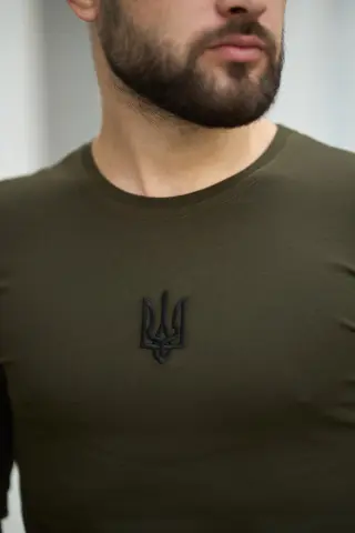 Лонгслів чоловічий "Pulse" Intruder хакі з тризубом