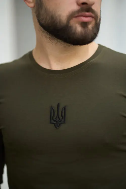 Лонгслів чоловічий "Pulse" Intruder хакі з тризубом