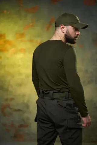 Лонгслів чоловічий "Pulse" Intruder хакі з тризубом