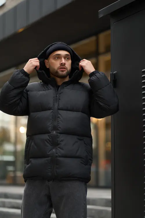 Пуховик зимовий чоловічий "Heat" Intruder чорний