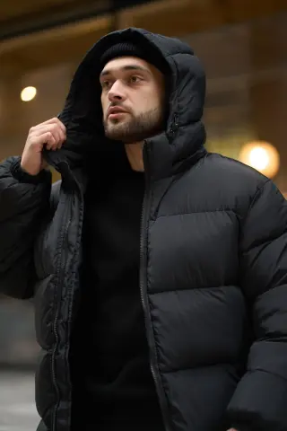 Пуховик зимовий чоловічий "Heat" Intruder чорний