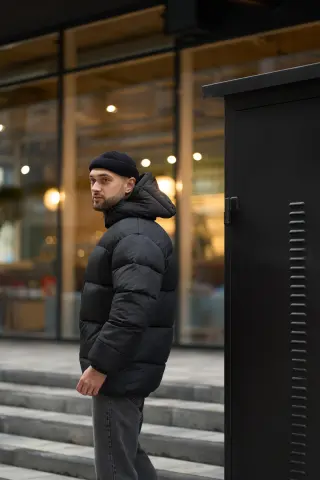 Пуховик зимовий чоловічий "Heat" Intruder чорний