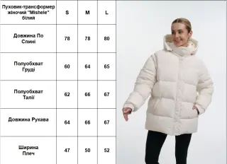 Пуховик-трансформер жіночий "Mishele" білий