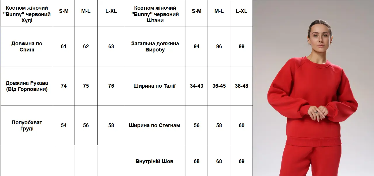 Костюм жіночий "Bunny" червоний