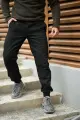 Штани чоловічі карго на флісі чорні - Фото 2