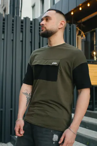 Футболка чоловіча "FreeDom" Intruder хакі-чорна