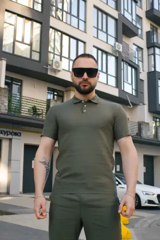Поло чоловіче лляне базове "Flax" Intruder хакі