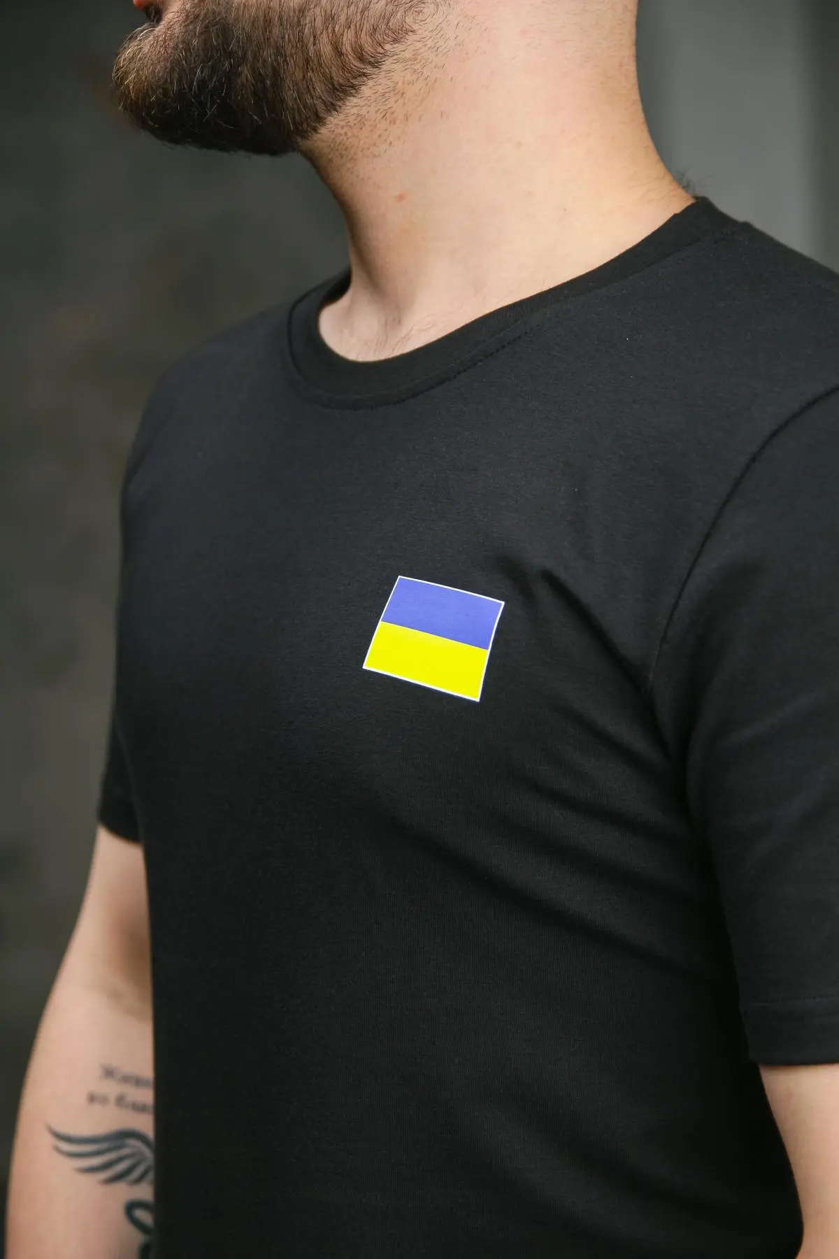 Футболка чоловіча з прапором на грудях Intruder чорна