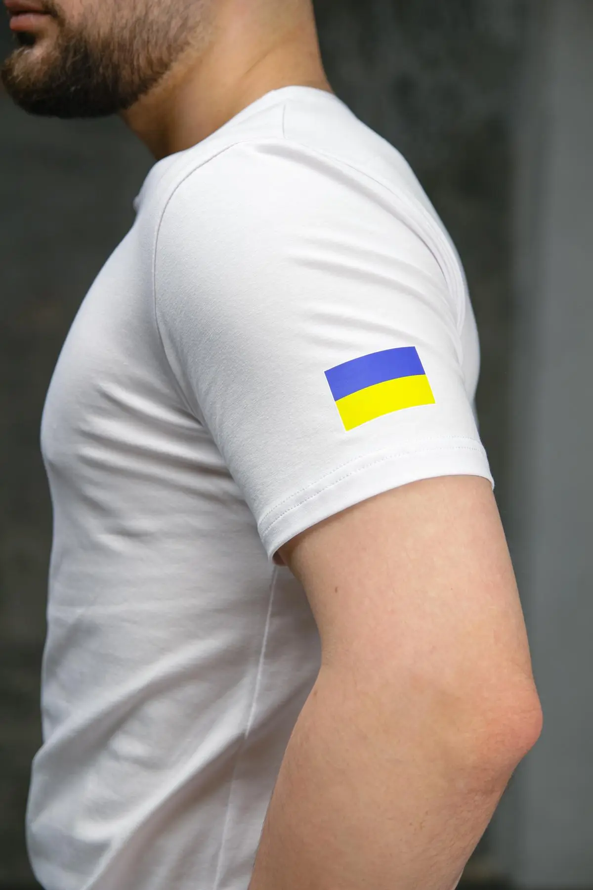 Футболка чоловіча з прапором на плечі Intruder біла