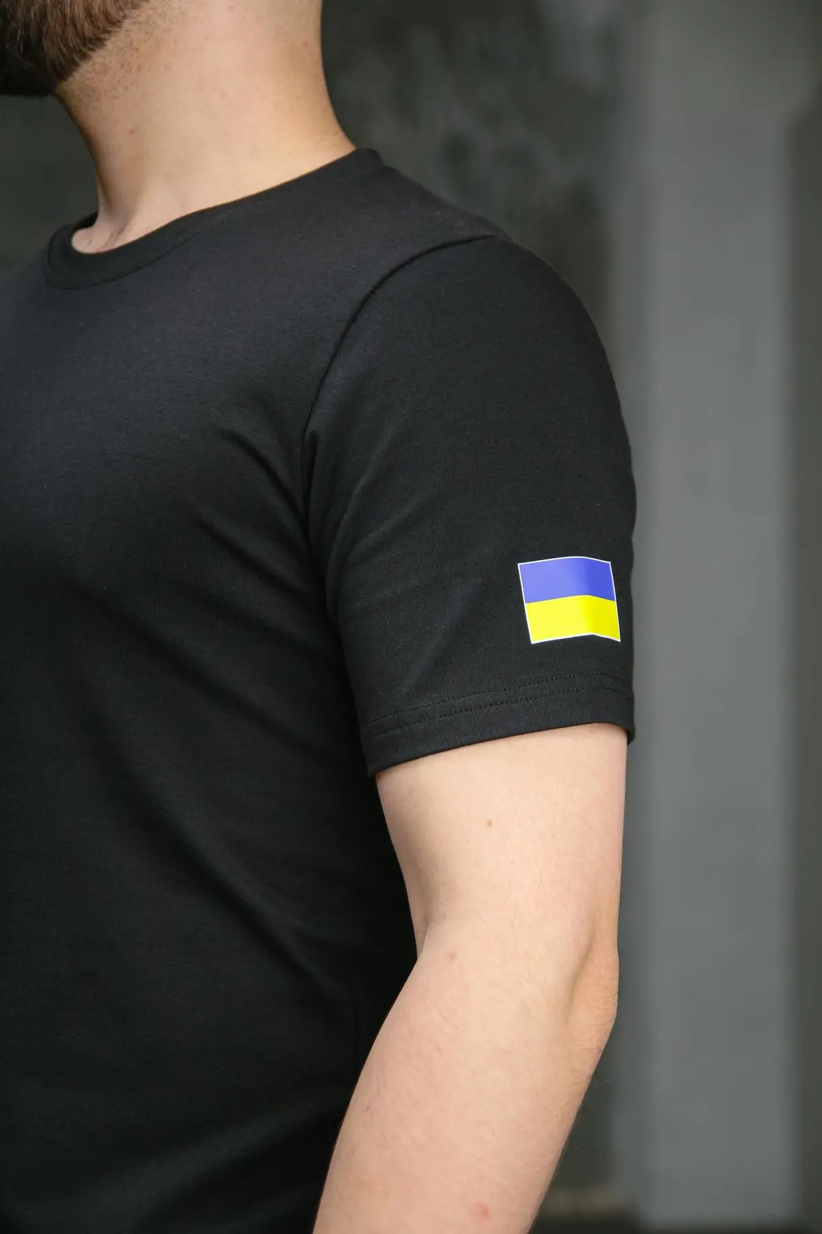 Футболка чоловіча з прапором на плечі Intruder чорна