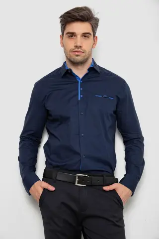Сорочка чоловіча, колір темно-синій, 214R7086