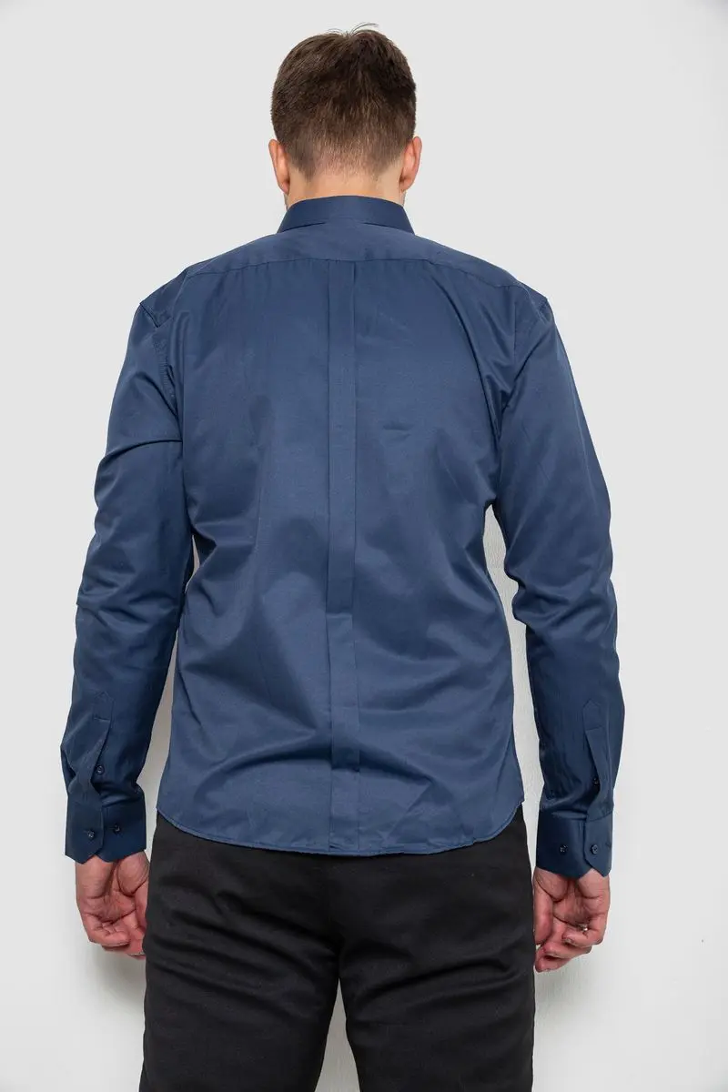 Сорочка чоловіча однотонна, колір синій, 214R816