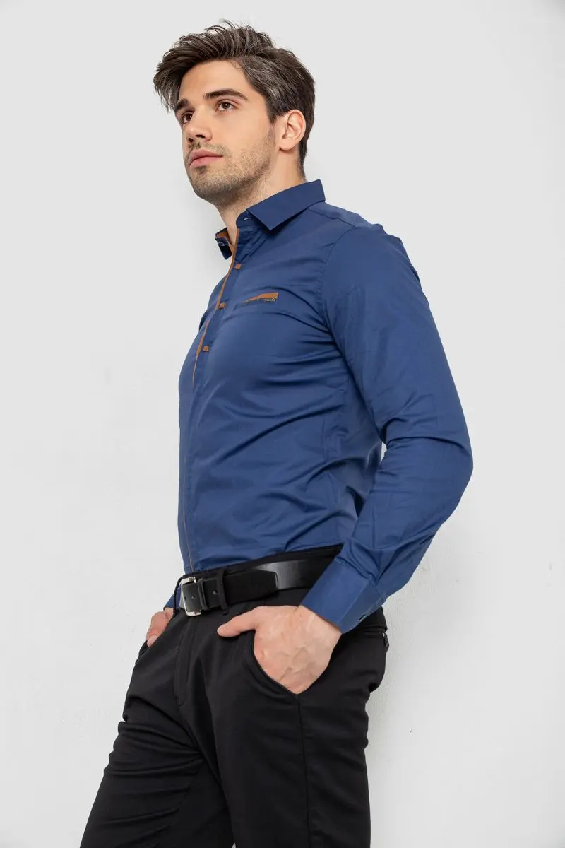 Сорочка чоловіча, колір синій, 214R7009-1