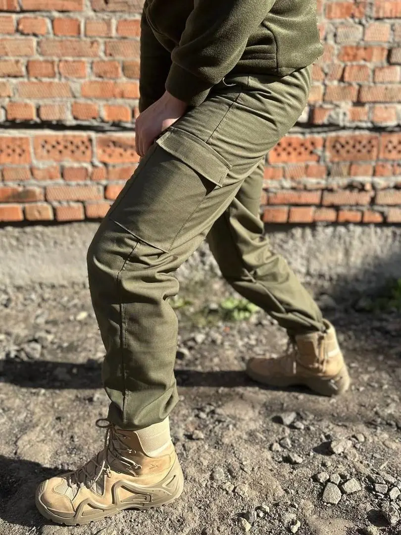 Штани зимові хакі ріпстоп на флісі