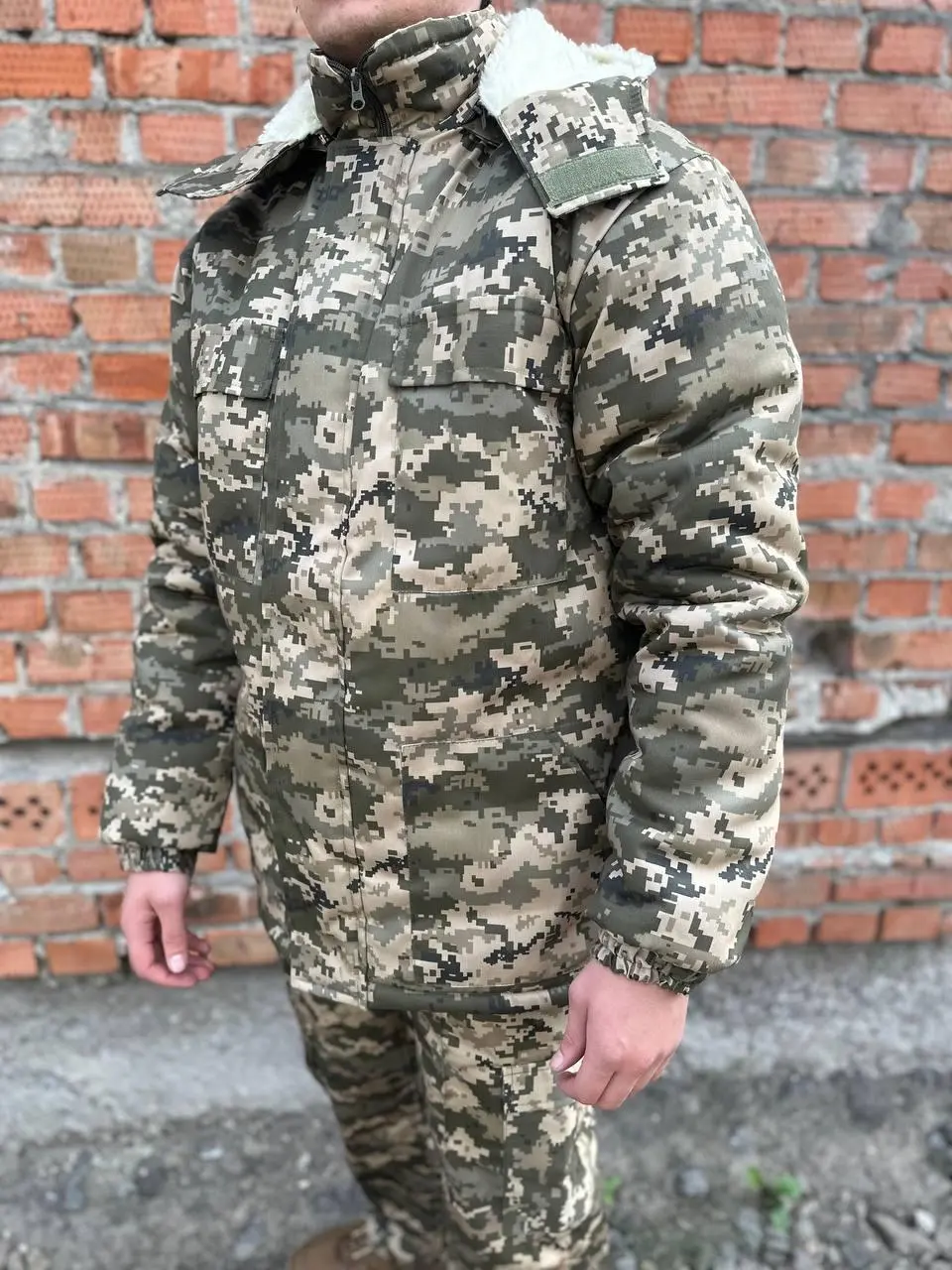 Бушлат піксель на хутрі зимовий
