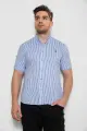 Сорочка чоловіча в смужку, колір біло-синій, 214R835 - Фото 1