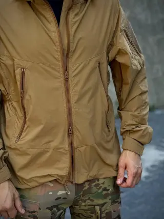 Тактична Військова Куртка PREMIUM з затяжками K.S. PRO coyote