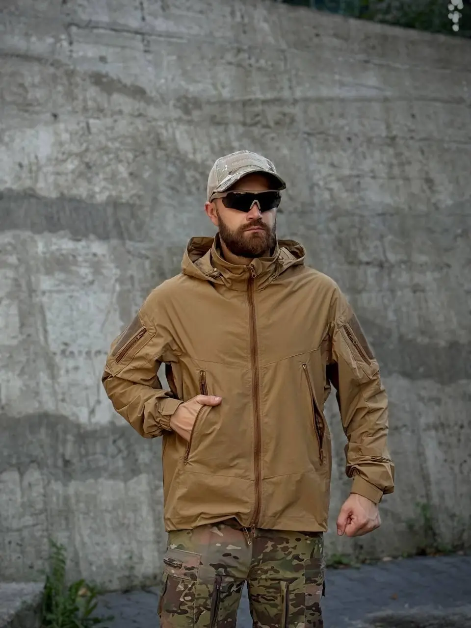 Тактична Військова Куртка PREMIUM з затяжками K.S. PRO coyote