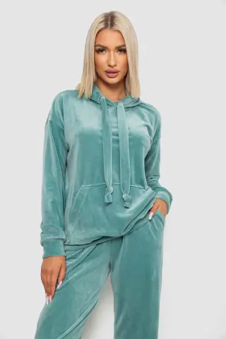 Спортивний костюм жіночий велюровий, колір м'ятний, 241R1530-5