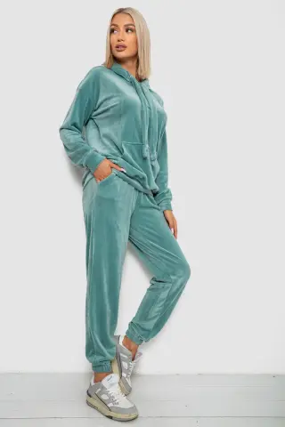 Спортивний костюм жіночий велюровий, колір м'ятний, 241R1530-5