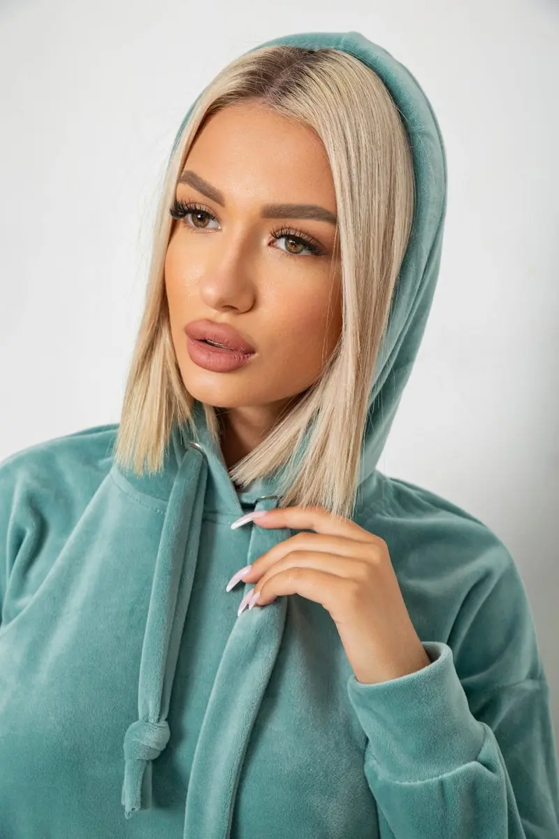 Спортивний костюм жіночий велюровий, колір м'ятний, 241R1530-5