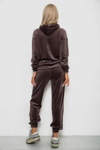 Спортивний костюм жіночий велюровий, колір мокко, 241R1530-5