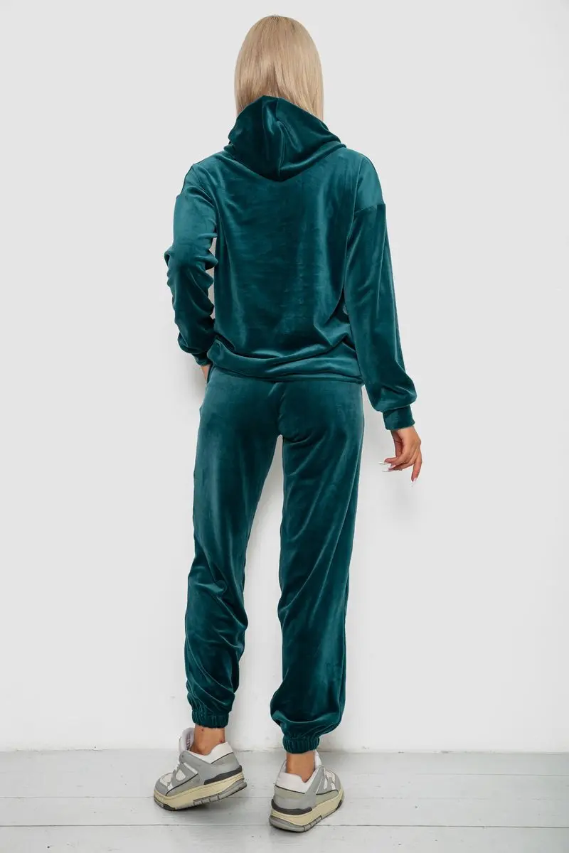 Спортивний костюм жіночий велюровий, колір зелений, 241R1530-5