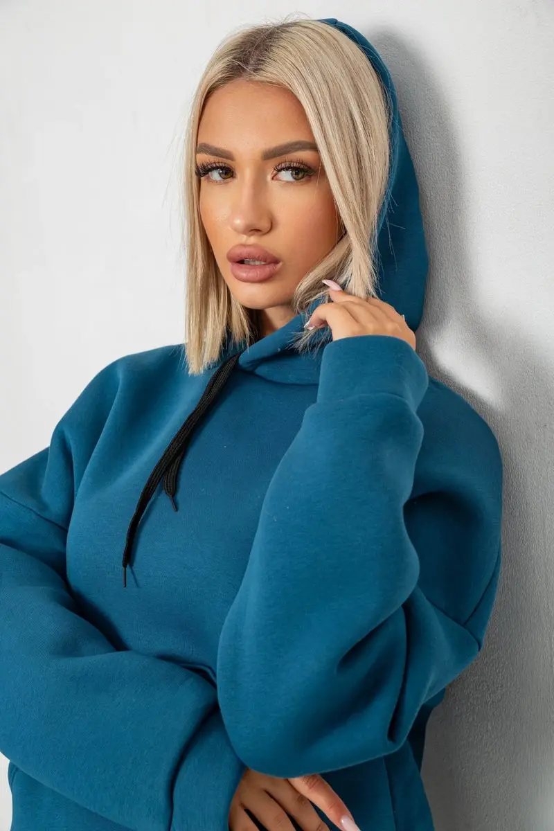 Спортивний костюм жіночий на флісі, колір синій, 238R5726