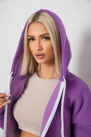 Спортивний костюм жіночий на флісі, колір бузковий, 238R5715-5