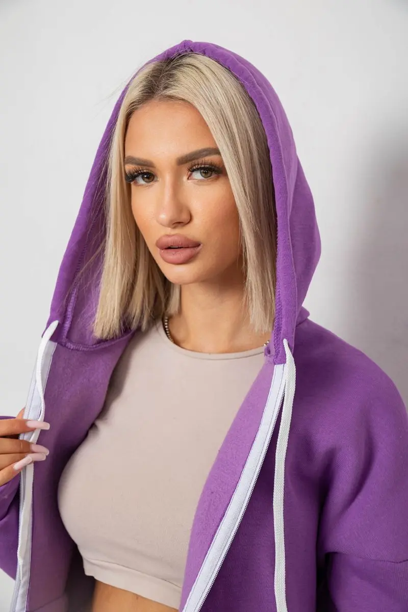 Спортивний костюм жіночий на флісі, колір бузковий, 238R5715-5