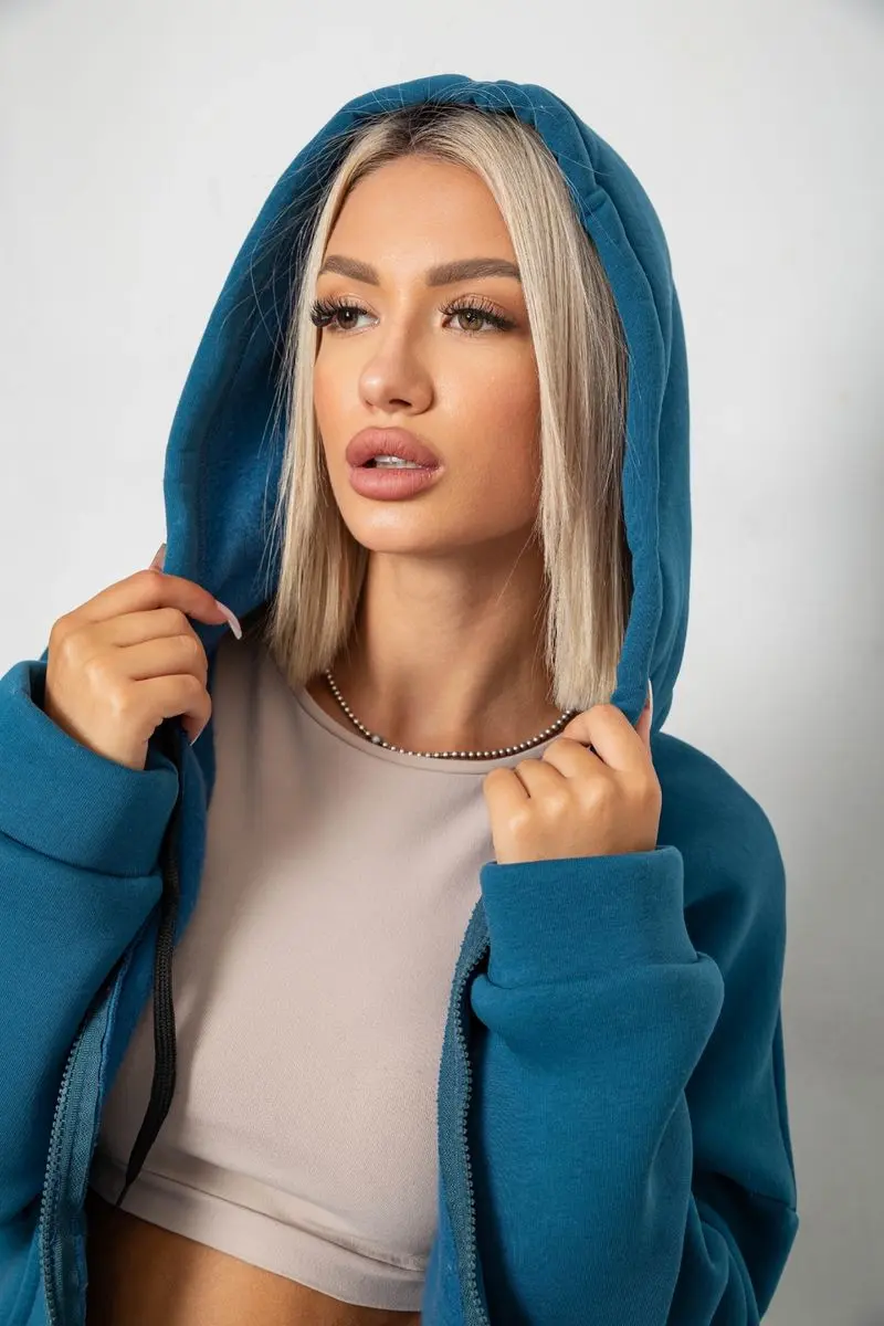Спортивний костюм жіночий на флісі, колір синій, 238R5715-1