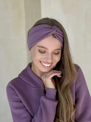 Тепла зимова плаття-худі на флісі нижче коліна фіолетовий Merlini Рошель