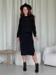 Теплий костюм в рубчик на флісі з спідницею чорний Merlini Арно - Фото 2