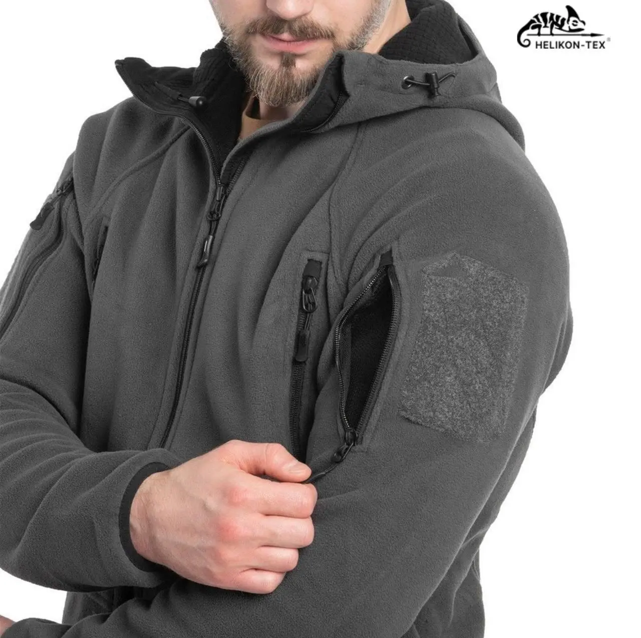 Флісова кофта Helikon Patriot Mk2 Hybrid Fleece - Shadow Grey/Black