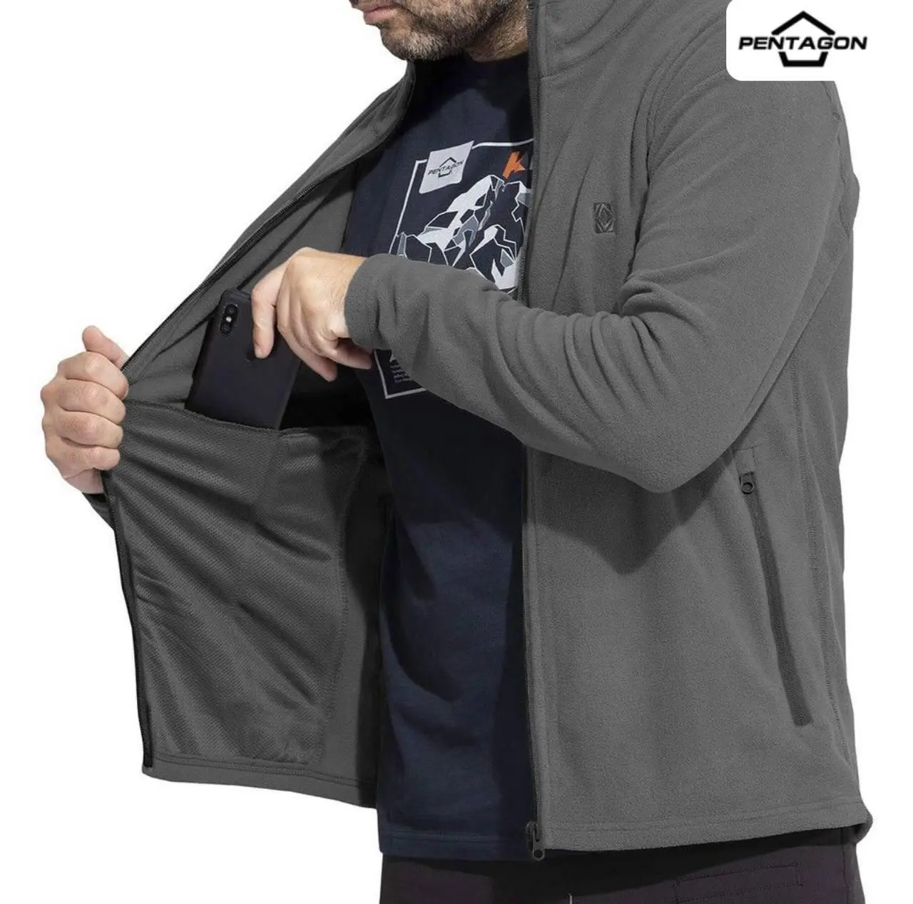 Флісова кофта Pentagon Tac Maven Elk Shadow Grey/ Black