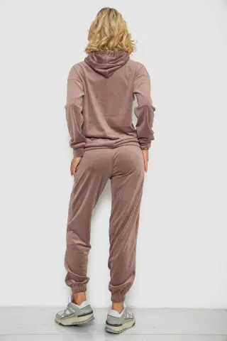 Спортивний костюм жіночий велюровий, колір темно-бежевий, 241R1530-5