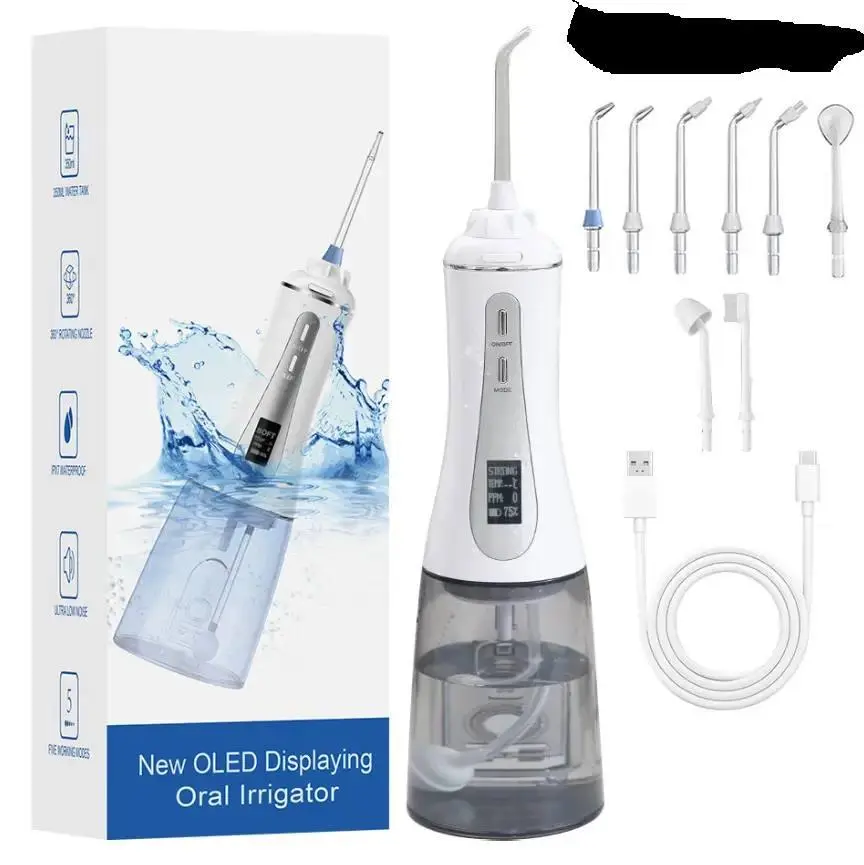 Іригатор AOW03 для ротової порожнини з дисплеєм 350 мл портативний Portable Oral Irrigator