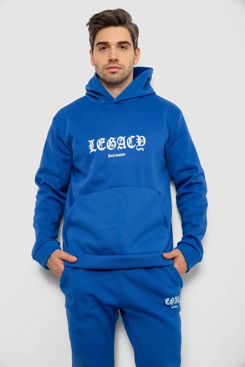 Спортивний костюм чоловічий на флісі, колір електрик, 238R57046