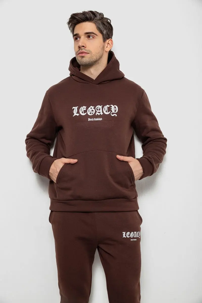 Спортивний костюм чоловічий на флісі, колір шоколадний, 238R57046