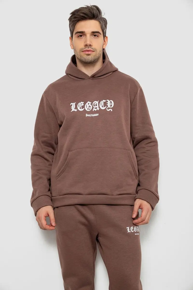 Спортивний костюм чоловічий на флісі, колір мокко, 238R57046